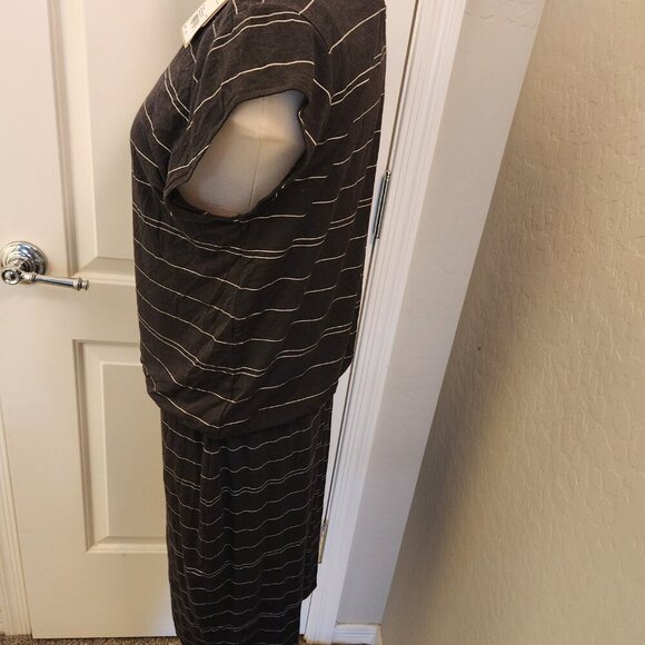 NEW Prana | Black & White Striped Janey Mini Dress with Pockets. Size Large - Picture 6 of 9